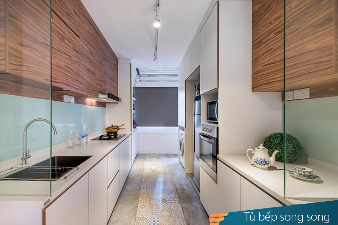 Tối ưu không gian với tủ bếp nhựa song song
