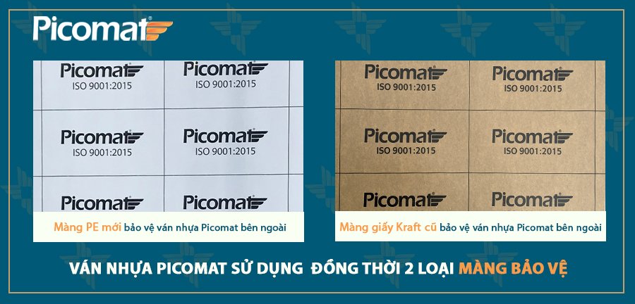 Thông báo về việc sử dụng thêm màng bảo vệ bằng chất liệu PE trên sản phẩm Ván Nhựa Picomat