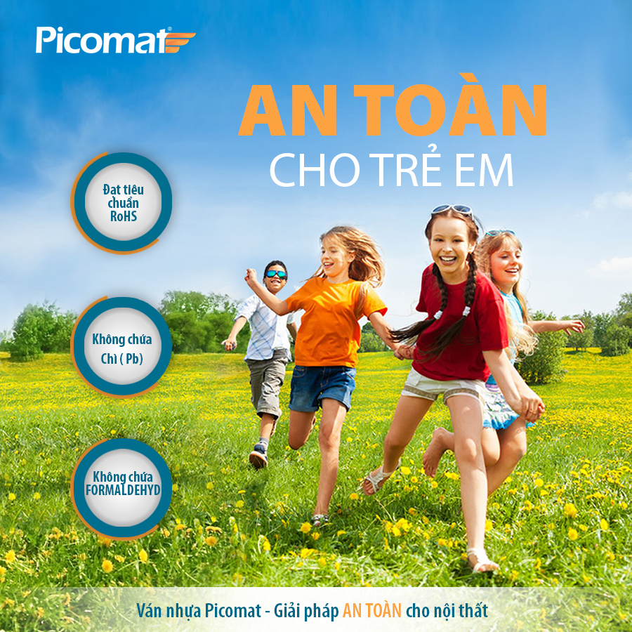 ván nhựa Picomat - an toàn cho trẻ em 